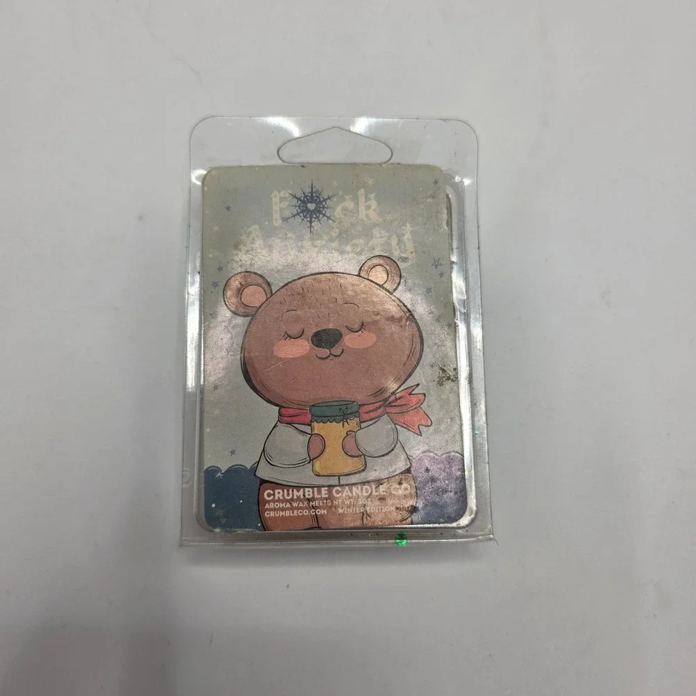 Crumble Candle Co F*ck Anxiety Wax Melts Winter Edition 2017 3oz Soy 6-Cube Bear